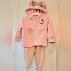 Disney Pink and Cream Quilted Sweater Pant Set